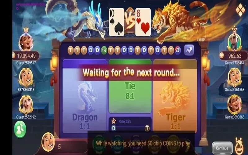 Các cửa cược trong casino Dragon Tiger Mibet